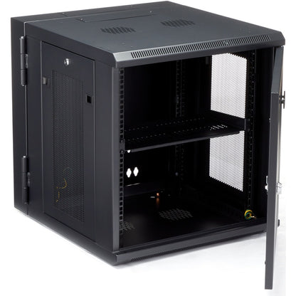 StarTech.com Armoire réseau murale 12U 19" - Boîtier de données informatiques verrouillable à charnière de 20" de profondeur - Rack ventilé flexible avec étagère - Profondeur de commutateur RK1224WALHM