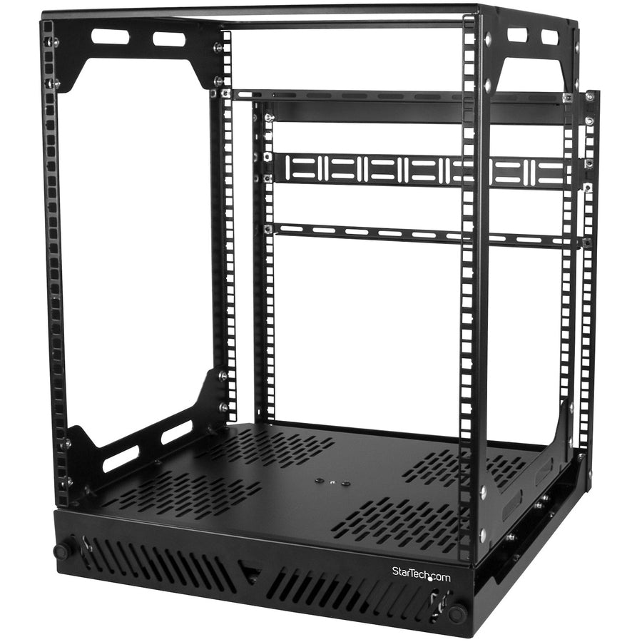 StarTech.com Rack réseau à cadre ouvert 12U 19" - Rack coulissant à 4 montants de 17" de profondeur pour équipement informatique/données audiovisuelles - Rotatif/extractible/pivotant PORACK12U