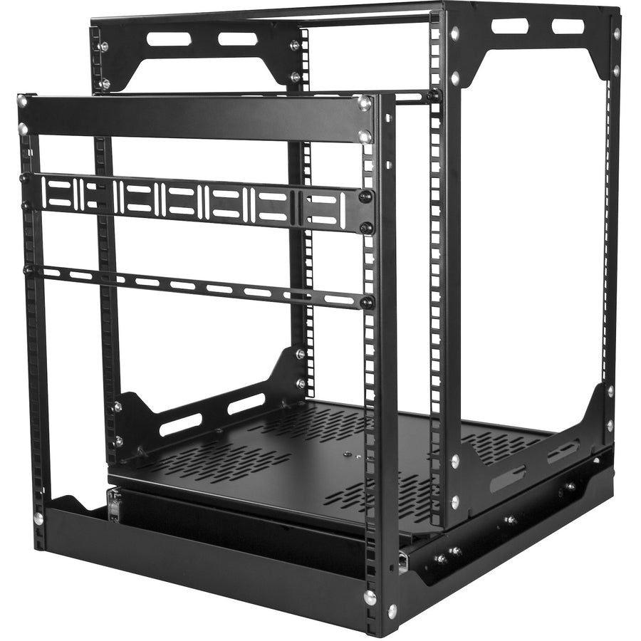 StarTech.com Rack réseau à cadre ouvert 12U 19" - Rack coulissant à 4 montants de 17" de profondeur pour équipement informatique/données audiovisuelles - Rotatif/extractible/pivotant PORACK12U