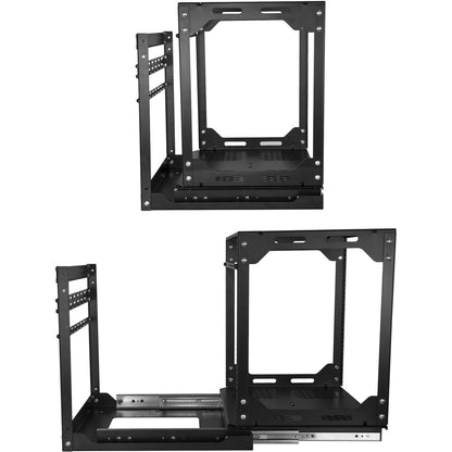 StarTech.com Rack réseau à cadre ouvert 12U 19" - Rack coulissant à 4 montants de 17" de profondeur pour équipement informatique/données audiovisuelles - Rotatif/extractible/pivotant PORACK12U