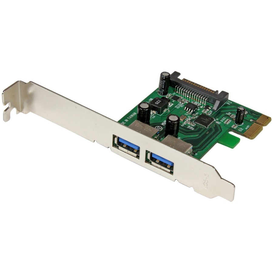 StarTech.com Adaptateur de carte USB 3.0 SuperSpeed ​​PCI Express (PCIe) à 2 ports avec UASP - Alimentation SATA - 5 Gbit/s PEXUSB3S24