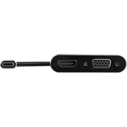 StarTech.com USB C to VGA and HDMI Adapter - Aluminum - USB-C Multiport Adapter - 6 in / 15.24 cm Built-In Cable CDP2HDVGA