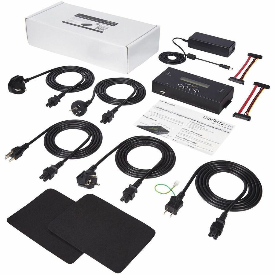 StarTech.com Duplicateur et effaceur de disque dur autonome 1:1, cloneur/copieur de disque dur/SSD SAS/SATA et effaceur/désinfecteur/nettoyeur de disque, sans outil SATSASDUPE11