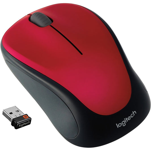 Souris sans fil Logitech M317, 2,4 GHz avec récepteur USB Unifying, suivi optique 1000 DPI, batterie de 12 mois, compatible avec PC, Mac, ordinateur portable, Chromebook (rouge) 910-002893