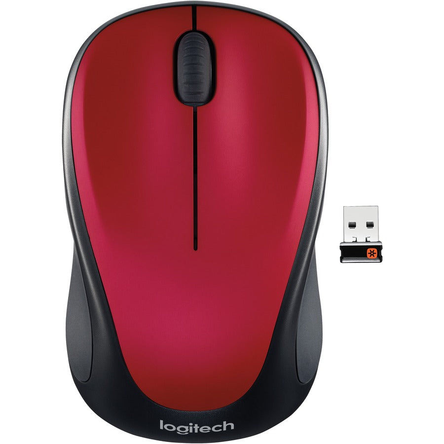 Souris sans fil Logitech M317, 2,4 GHz avec récepteur USB Unifying, suivi optique 1000 DPI, batterie de 12 mois, compatible avec PC, Mac, ordinateur portable, Chromebook (rouge) 910-002893