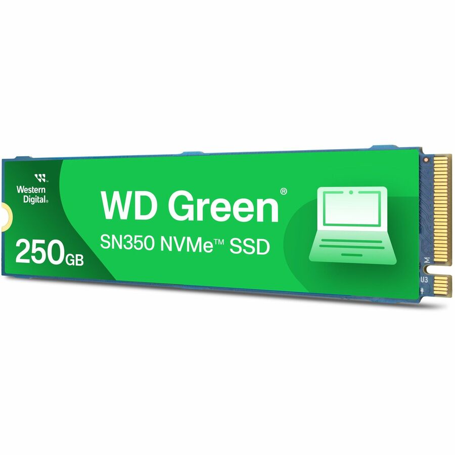Disque SSD WD Green SN350 WDS250G2G0C 250 Go - M.2 2280 interne - PCI Express NVMe (PCI Express NVMe 3.0 x4) WDS250G2G0C