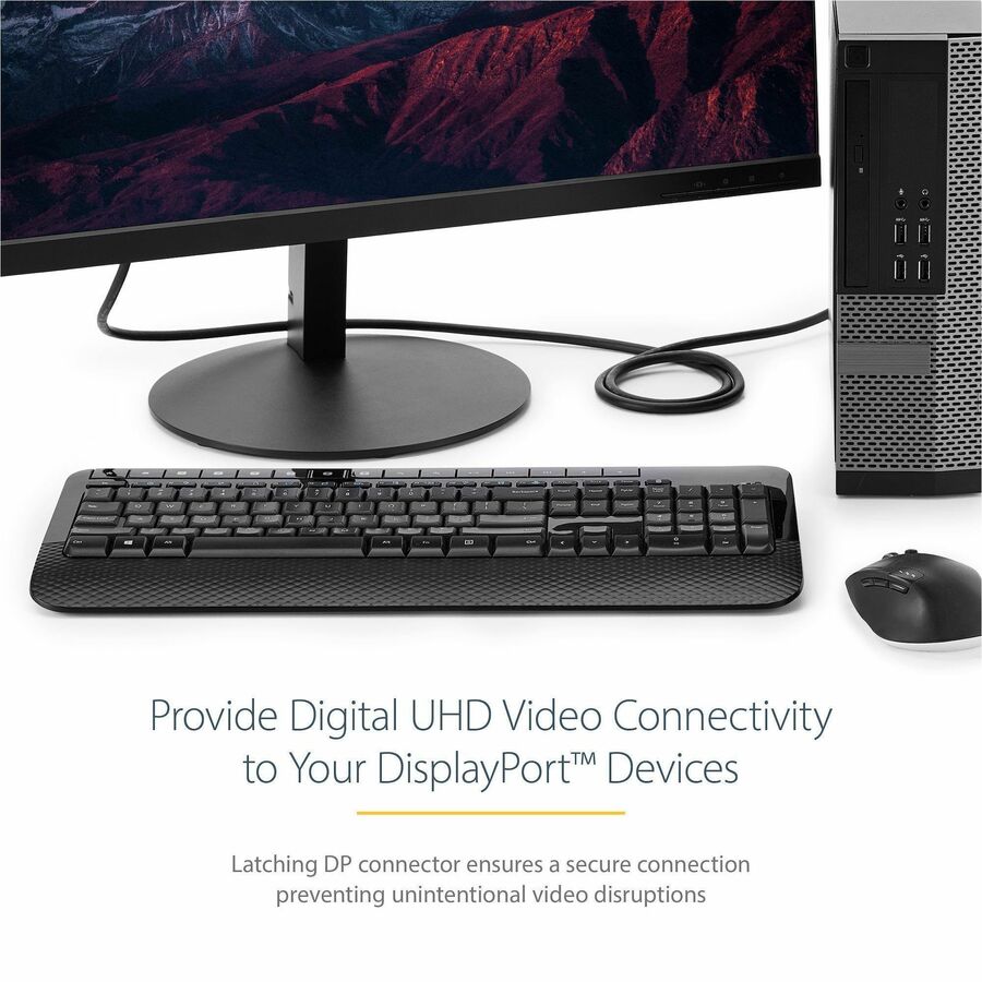 Câble DisplayPort 1.2 StarTech.com de 2 m (6 pi), câble DisplayPort 4K x 2K UHD certifié VESA, câble/cordon DP pour moniteur, avec loquets DISPL2M