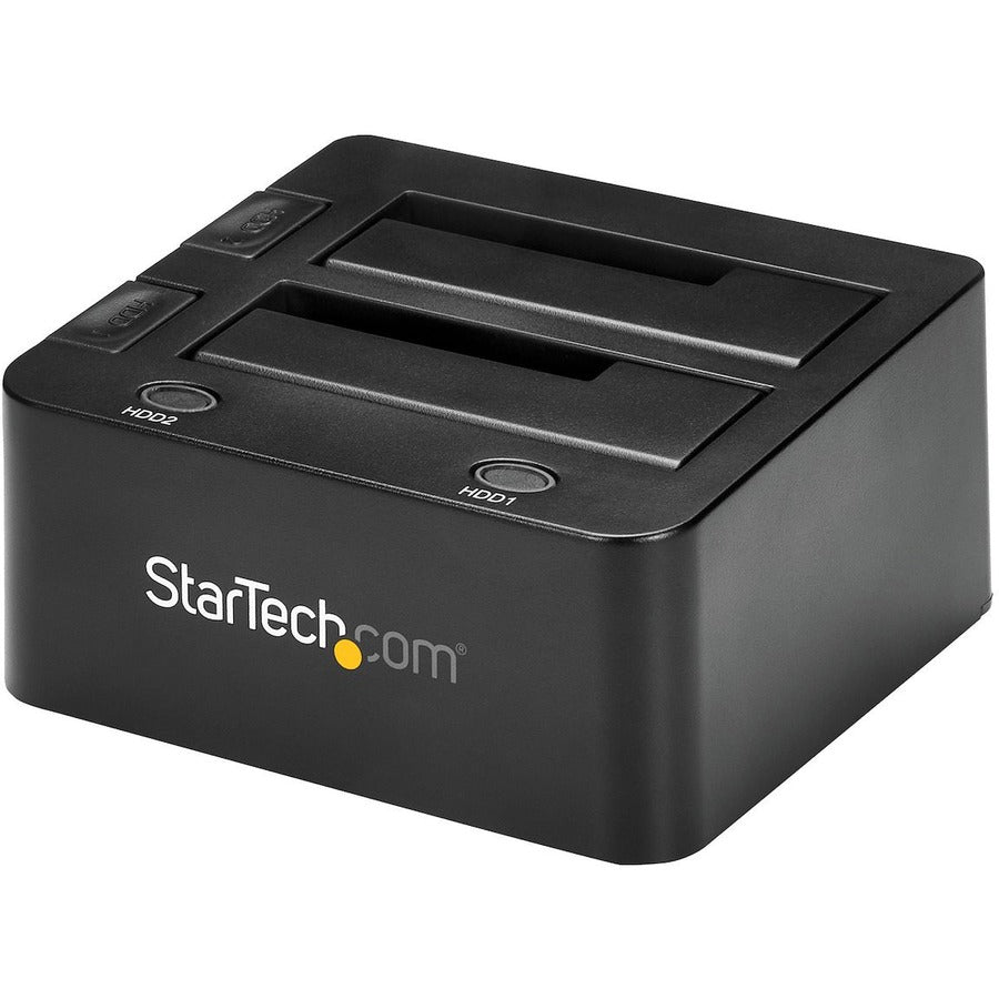 StarTech.com Station d'accueil pour disque dur USB 3.0 vers SATA à double baie, SATA I/II/III 2,5/3,5 pouces, station d'accueil SSD/HDD, baie pour disque dur USB, chargement par le haut SDOCK2U33