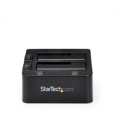 StarTech.com Station d'accueil pour disque dur USB 3.0 vers SATA à double baie, SATA I/II/III 2,5/3,5 pouces, station d'accueil SSD/HDD, baie pour disque dur USB, chargement par le haut SDOCK2U33