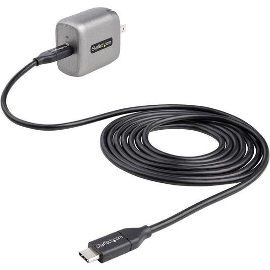 Chargeur mural USB-C 30 W de StarTech.com, chargeur portable GaN avec charge rapide USB Power Delivery, certifié USB-IF, câble de 1,8 m, chargeur USB-C WCH1C30