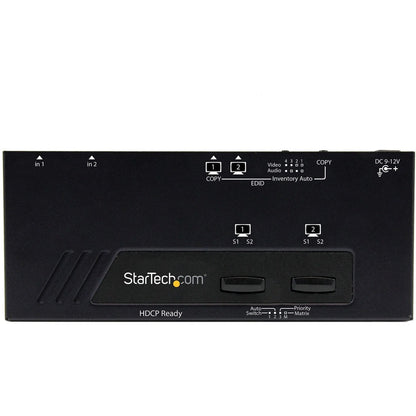StarTech.com Commutateur matriciel HDMI 2X2 avec commutation automatique et prioritaire - 1080p VS222HDQ