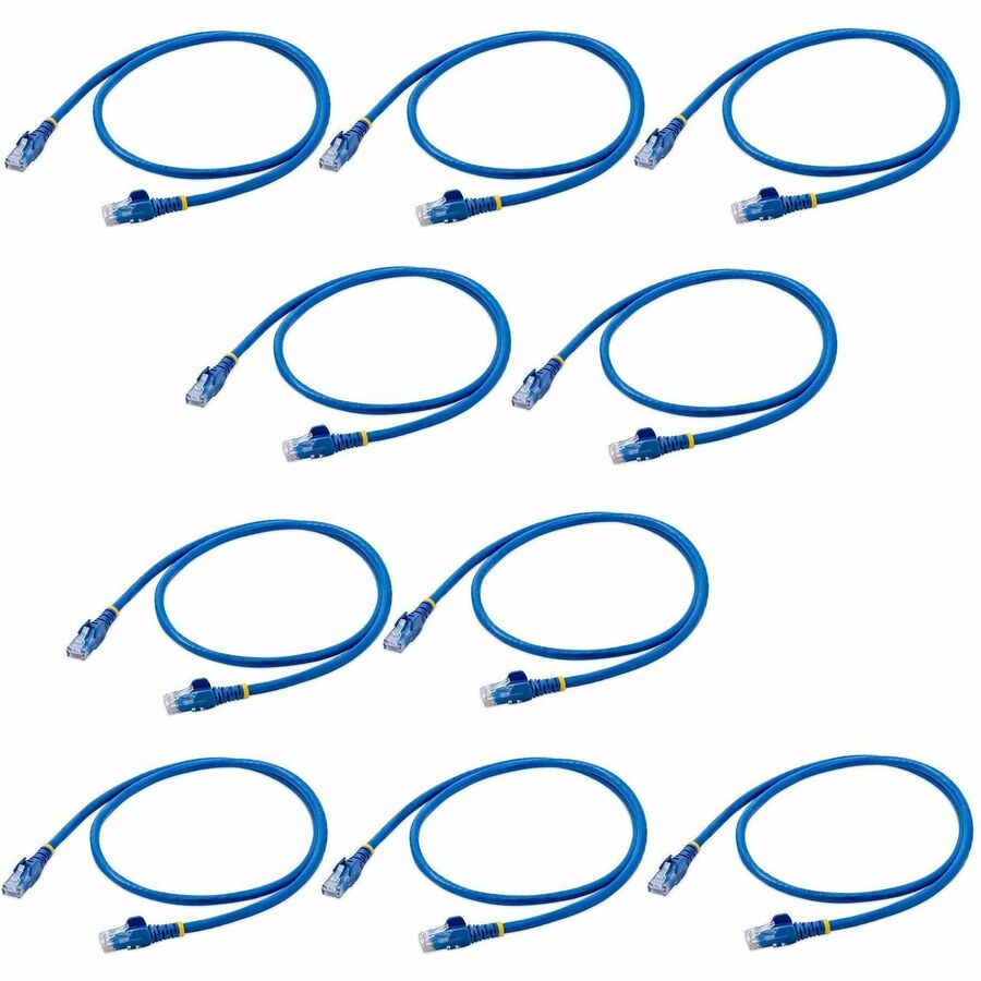 Câble Ethernet CAT6 de 0,9 m StarTech.com - Lot de 10 - Certifié ETL - Cordon de raccordement CAT6 bleu - Connecteurs RJ45 anti-accrocs - 24 AWG - UTP N6PATCH3BL10PK