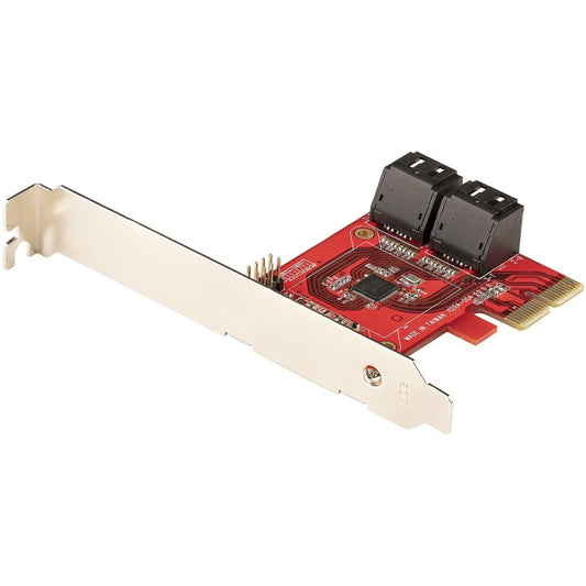StarTech.com Carte PCIe SATA, carte d'extension SATA PCIe 4 ports, 6 Gbit/s, connecteurs empilés, non RAID, convertisseur/adaptateur PCI Express vers SATA 4P6G-PCIE-SATA-CARD