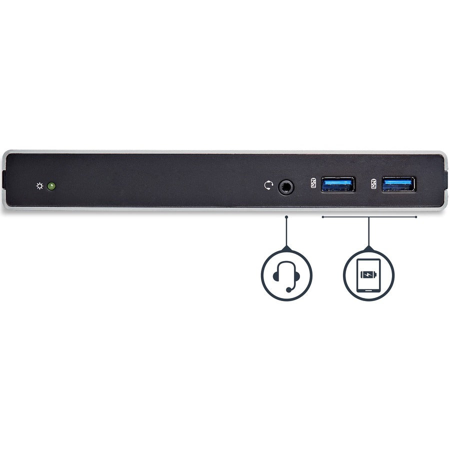 Station d'accueil USB 3.0 pour deux écrans StarTech.com - Sorties DVI - Mac et Windows - Adaptateurs DVI vers VGA et DVI vers HDMI inclus - USB3SDOCKDD USB3SDOCKDD