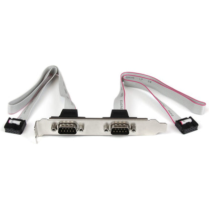 Support de port série DB9 2 ports 16 pouces vers embase 10 broches StarTech.com PLATE9M2P16
