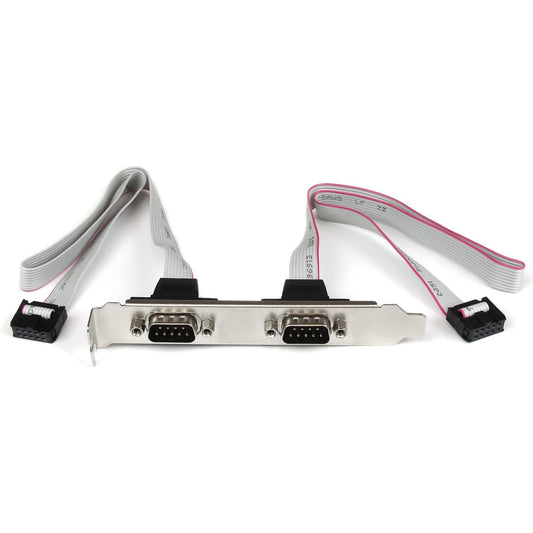 Support de port série DB9 2 ports 16 pouces vers embase 10 broches StarTech.com PLATE9M2P16