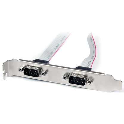 Support de port série DB9 2 ports 16 pouces vers embase 10 broches StarTech.com PLATE9M2P16