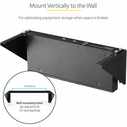 Support mural vertical en acier pour rack d'équipement StarTech.com 4U 19 pouces RK419WALLV