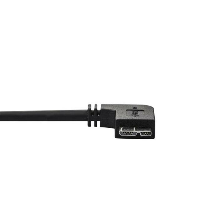 Câble micro USB 3.0 fin StarTech.com (5 Gbit/s) de 1 m - M/M - USB 3.0 A vers micro USB coudé vers la gauche - USB 3.2 Gen 1 USB3AU1MLS