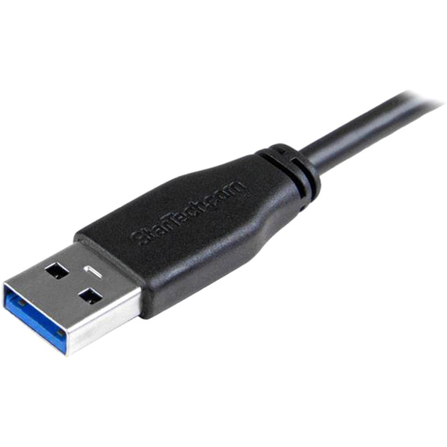 Câble micro USB 3.0 fin StarTech.com (5 Gbit/s) de 1 m - M/M - USB 3.0 A vers micro USB coudé vers la gauche - USB 3.2 Gen 1 USB3AU1MLS