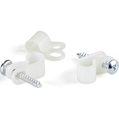 StarTech.com Lot de 100 serre-câbles à vis - Attache/support de fil - Clips en nylon réutilisables à visser de type R - Homologué UL/94V-2 - Petit CBMSDCC1