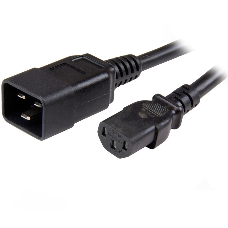 StarTech.com Rallonge électrique robuste de 1 m, IEC C13 vers IEC C20, noir, 15 A, 125 V, 14 AWG, câble d'alimentation de gros calibre PXTC13C20143