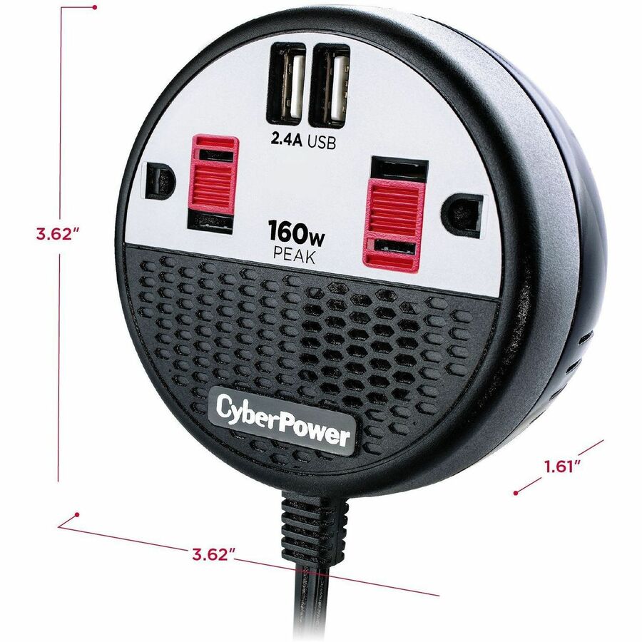 Onduleur 160 W CyberPower CPS160PPB2U - Noir/Rouge CPS160PPB2U