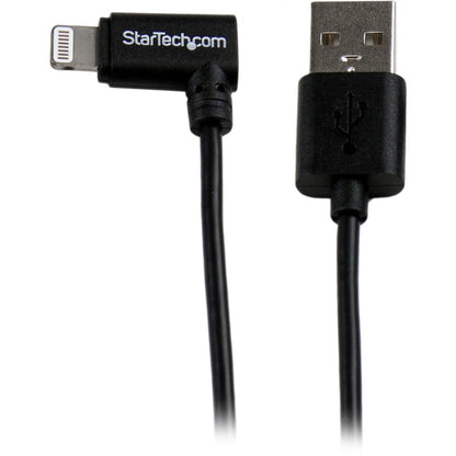StarTech.com Câble coudé noir de 2 m (6 pi) avec connecteur Lightning Apple à 8 broches vers USB pour iPhone/iPod/iPad USBLT2MBR