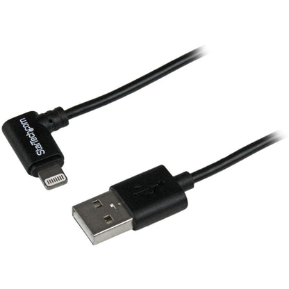 StarTech.com Câble coudé noir de 2 m (6 pi) avec connecteur Lightning Apple à 8 broches vers USB pour iPhone/iPod/iPad USBLT2MBR