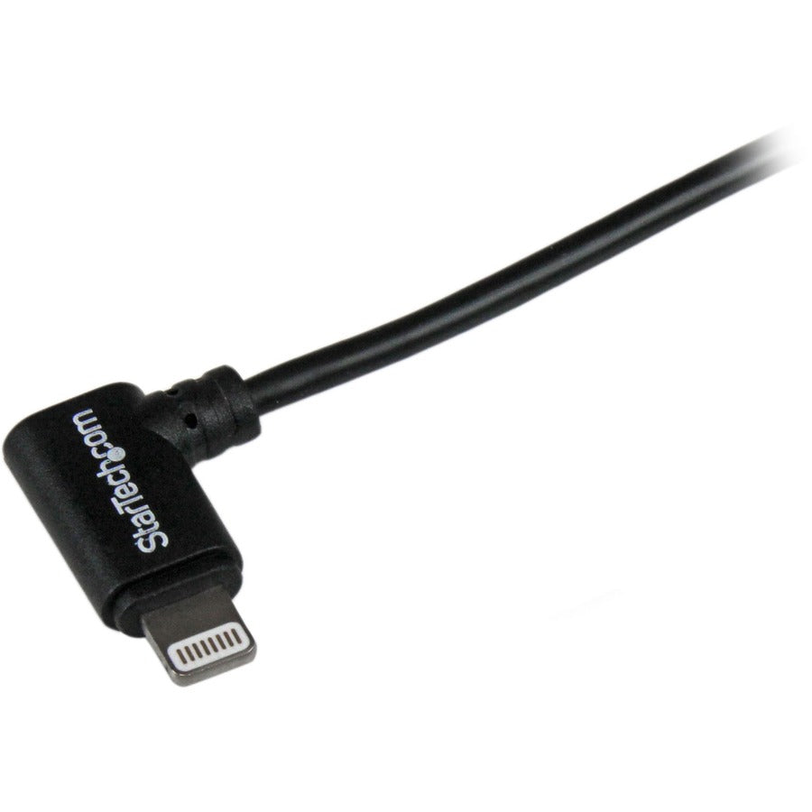 StarTech.com Câble coudé noir de 2 m (6 pi) avec connecteur Lightning Apple à 8 broches vers USB pour iPhone/iPod/iPad USBLT2MBR