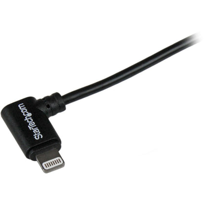 StarTech.com Câble coudé noir de 2 m (6 pi) avec connecteur Lightning Apple à 8 broches vers USB pour iPhone/iPod/iPad USBLT2MBR