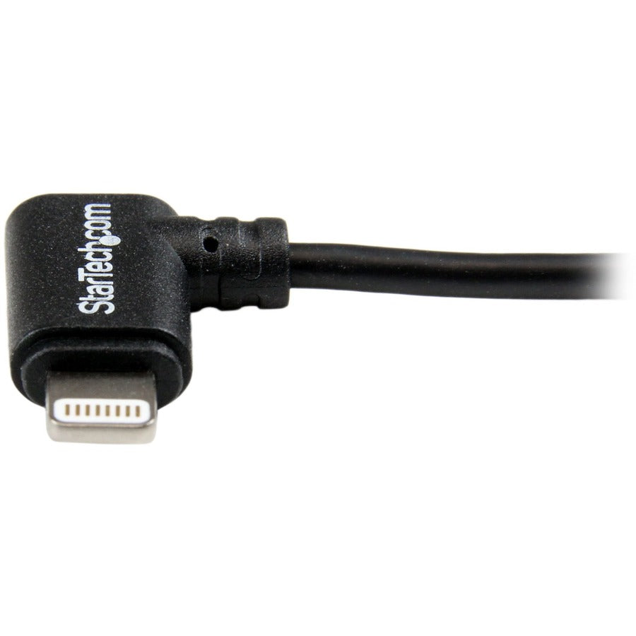 StarTech.com Câble coudé noir de 2 m (6 pi) avec connecteur Lightning Apple à 8 broches vers USB pour iPhone/iPod/iPad USBLT2MBR