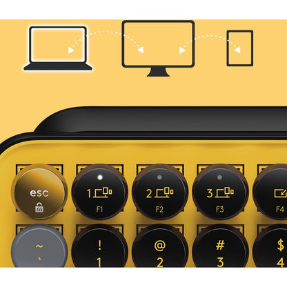 Clavier mécanique sans fil Logitech POP Keys avec touches emoji - Jaune éclatant 920-010707