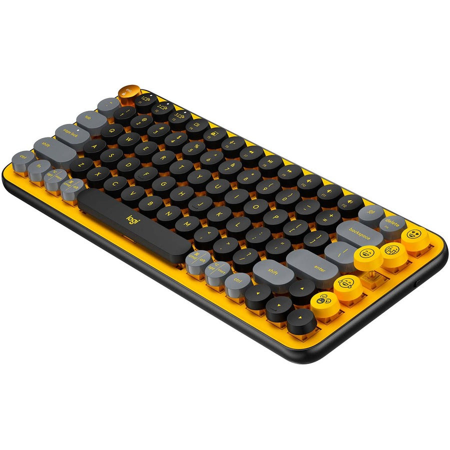 Clavier mécanique sans fil Logitech POP Keys avec touches emoji - Jaune éclatant 920-010707
