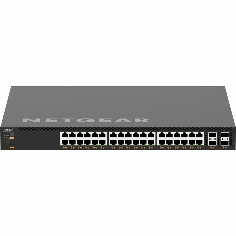 Commutateur géré Netgear 36x10G/Multi-Gig PoE++ (base 280 W, jusqu'à 1 760 W) et 4xSFP28 25G XSM4340CV-100NES