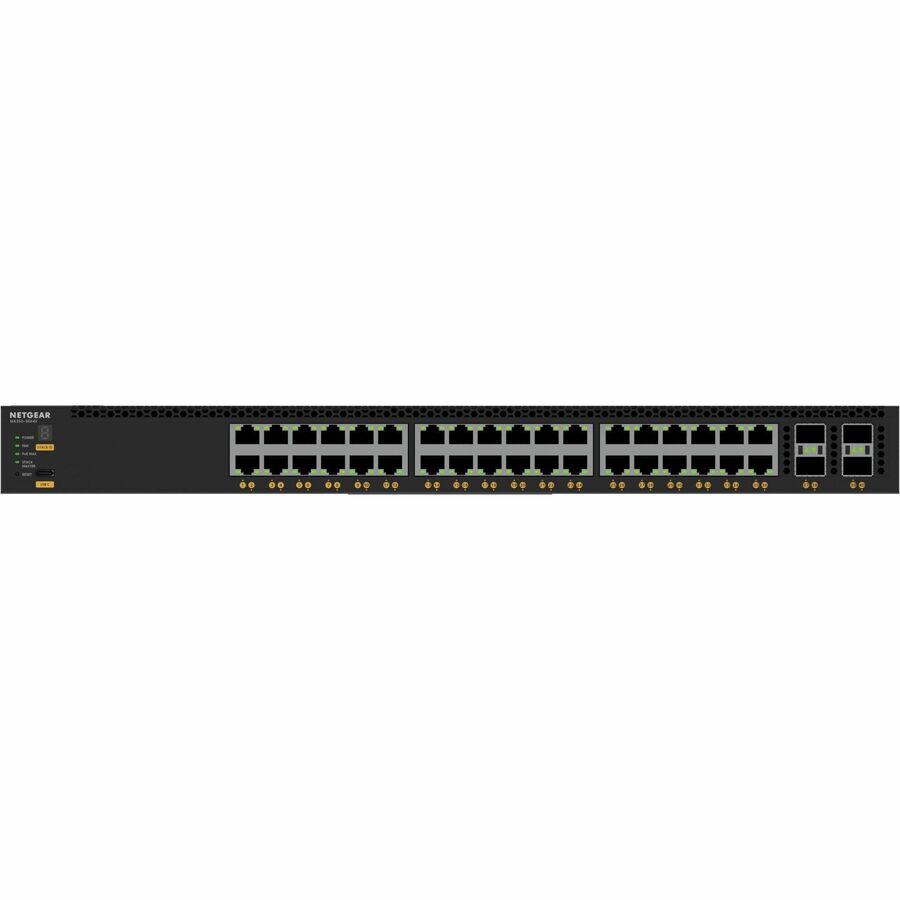 Commutateur géré Netgear 36x10G/Multi-Gig PoE++ (base 280 W, jusqu'à 1 760 W) et 4xSFP28 25G XSM4340CV-100NES