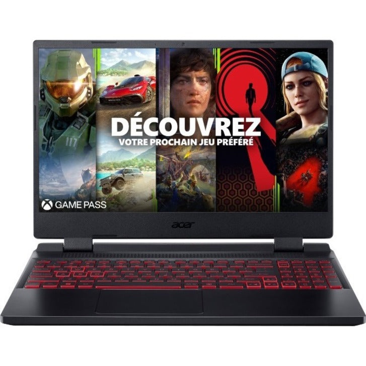 Ordinateur portable de jeu Acer Nitro 5 AN515-58 AN515-58-70QF 15,6" - Full HD - Intel Core i7 12e génération i7-12650H - 16 Go - SSD 512 Go - Clavier anglais (États-Unis), français - Noir obsidienne NH.QLZAA.006