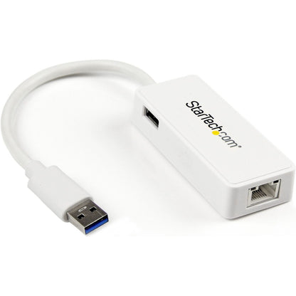 Adaptateur réseau USB 3.0 vers Gigabit Ethernet StarTech.com avec port USB - Blanc USB31000SPTW