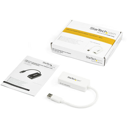 Adaptateur réseau USB 3.0 vers Gigabit Ethernet StarTech.com avec port USB - Blanc USB31000SPTW