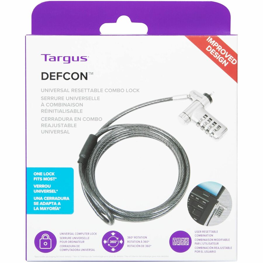 Targus DEFCON Ultimate Universal Resettable Combination Cable Lock ASP96RGL