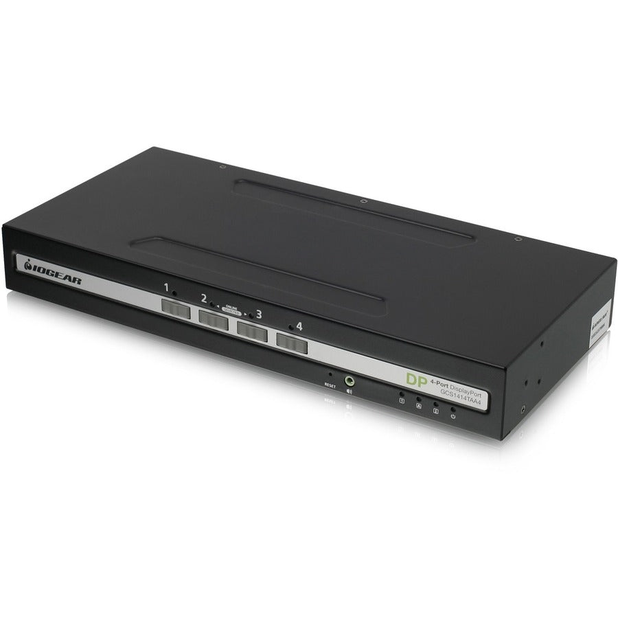 Commutateur KVM DisplayPort à 4 ports IOGEAR avec affichage unique et audio GCS1414TAA4