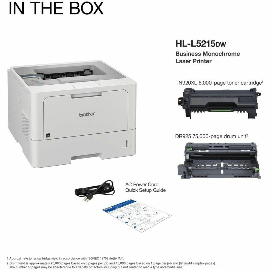 Imprimante laser sans fil de bureau Brother HL HL-L5215DW - Monochrome HL-L5215DW