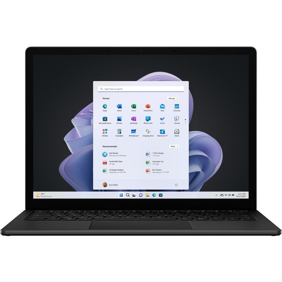 Ordinateur portable Microsoft Surface Laptop 5 13,5" à écran tactile - Intel Core i7 12e génération i7-1265U - Plateforme Intel Evo - 32 Go - SSD 1 To - Clavier anglais - Noir mat VT3-00001