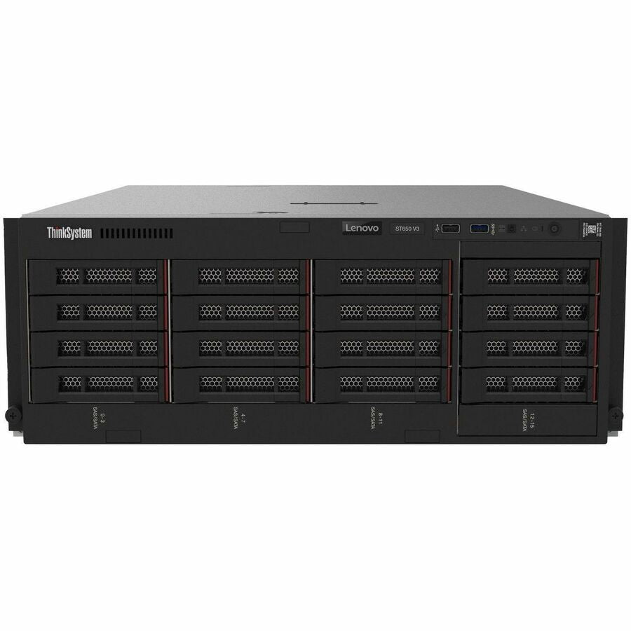 Serveur tour 4U Lenovo ThinkSystem ST650 V3 7D7A100BNA - 1 x Intel Xeon Silver 4410T 2,70 GHz - 32 Go RAM - Serial ATA, contrôleur SAS 12 Gb/s 7D7A100BNA