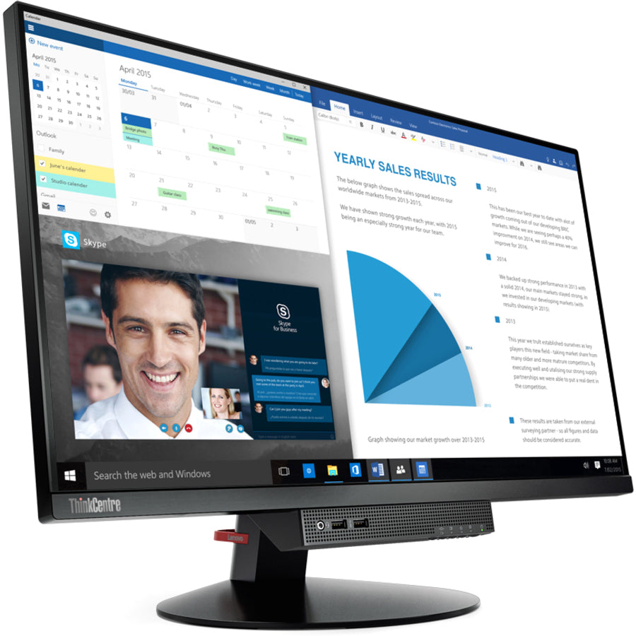 Moniteur LCD Full HD 23,8" avec webcam Lenovo ThinkCentre Tiny-In-One 24Gen3 - 16:9 - Noir 10QYPAR1US
