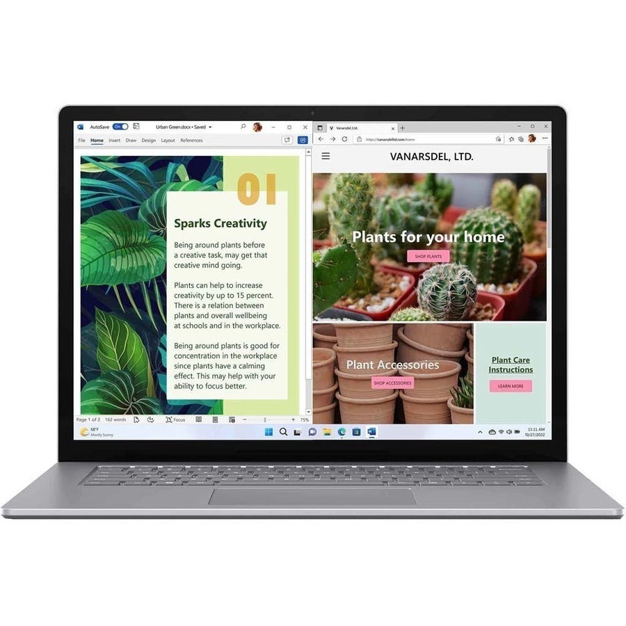 Ordinateur portable à écran tactile Microsoft Surface Laptop 5 15" - Intel Core i7 12e génération i7-1265U - Plateforme Intel Evo - 16 Go - SSD 256 Go - Platinum RI9-00001