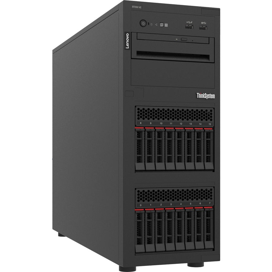 Lenovo ThinkSystem ST250 V2 7D8FA02YNA Tower Server - 1 x Intel Xeon E-2334 3.40 GHz - 16 GB RAM - Serial ATA/600 Controller 7D8FA02YNA