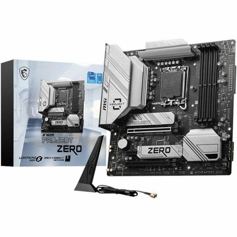 Carte mère de bureau MSI B760M PROJECT ZERO - Chipset Intel B760 - Socket LGA-1700 - Micro ATX B760MPZERO