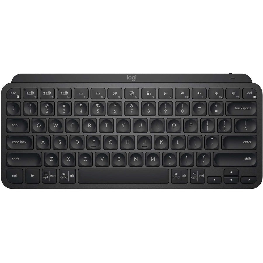 Clavier sans fil minimaliste rétroéclairé Logitech MX Keys Mini, compact, Bluetooth, rétroéclairé, USB-C, compatible avec Apple macOS, iOS, Windows, Linux, Android, construction en métal (noir) 920-010475