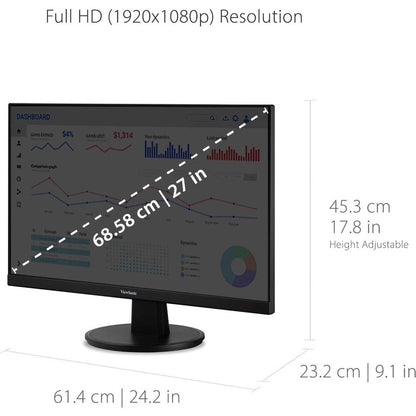 Écran Viewsonic 27", panneau MVA, résolution 1920 x 1080 VA2747-MH